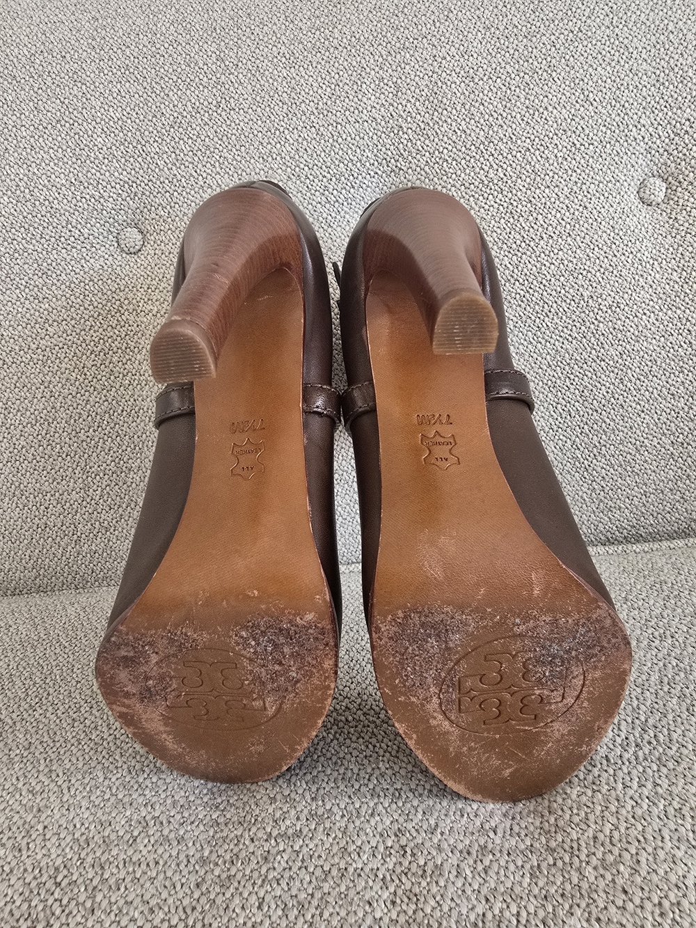 Tory Burch Dorese Brown Leather Platform Stiletto Ankle Booties, Size 7.5 - Picture 8 of 8